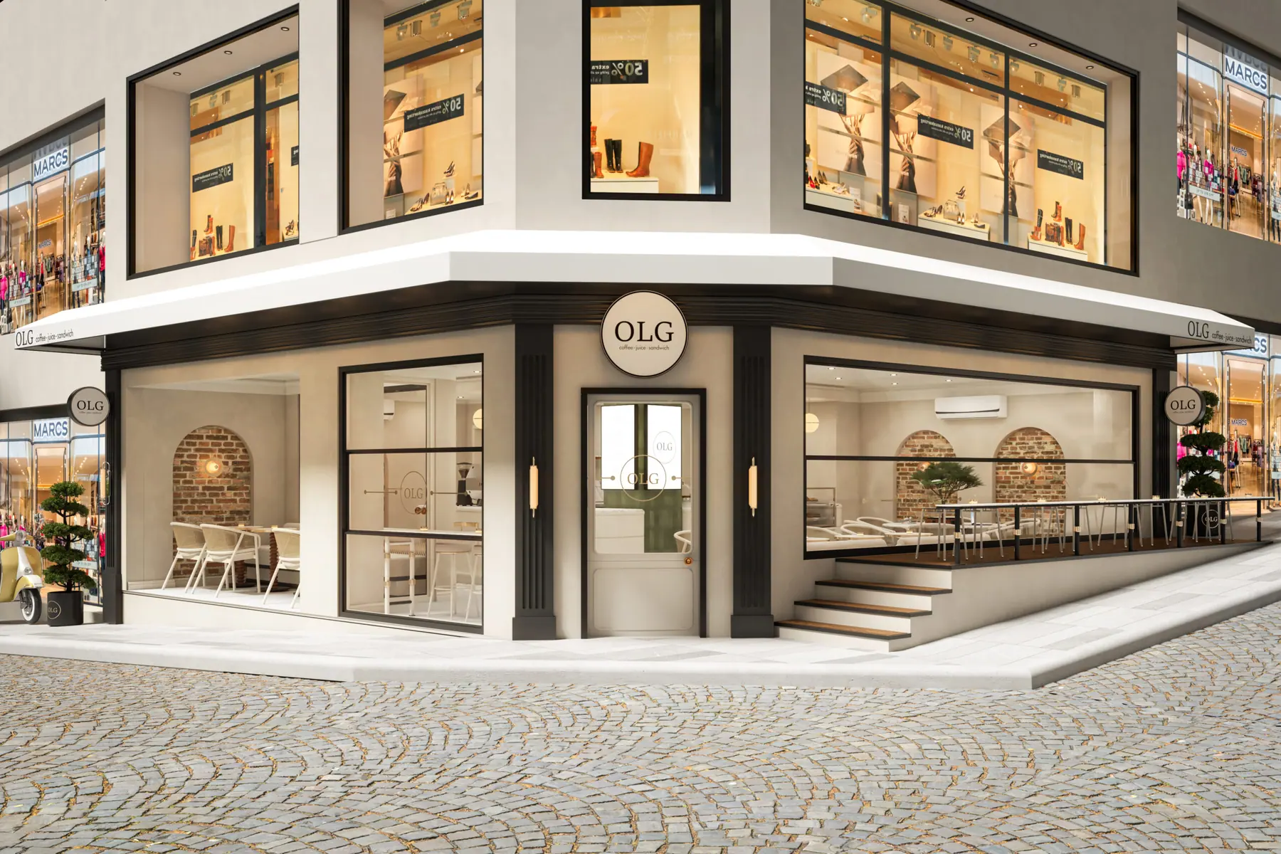 OLG Cafe dış cephe görünümü